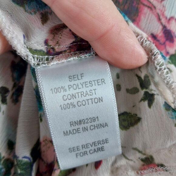 Mason + MacKenzie Pink Floral Open Cardigan Womens Size Medium Dolman Sleeves - Picture 8 of 11